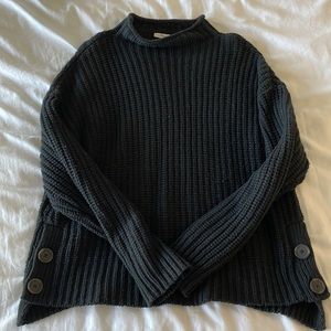 MADEWELL cable knit sweater with button detail